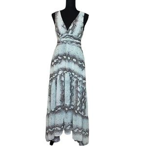 EUC Vici Snake Print Hi/Low Maxi Dress in Mint